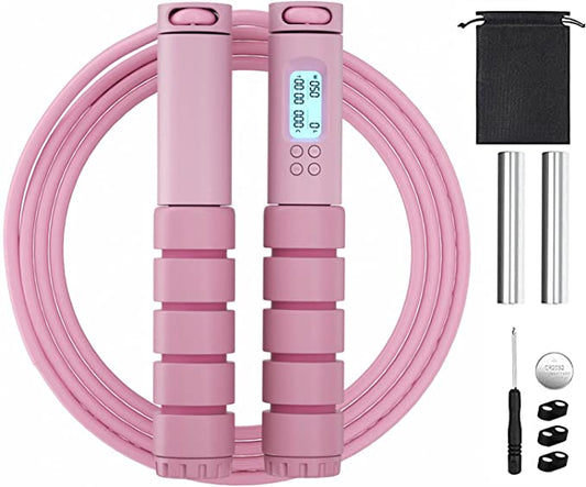 OVICX Jump Rope Digital Weighted Handle Speed Skipping Rope